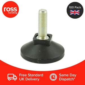 Pack of 4 - M8x25mm Threaded Levelling Feet - Base 38mm - Load Rating 100kg UK - Picture 1 of 2