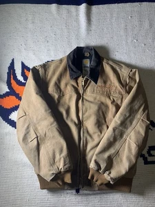 Vintage Carhartt Santa Fe J14 BRN Brown Bomber Distressed Jacket Mens Large!!!!! - Picture 1 of 16