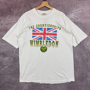 Camisa De Colección Wimbledon Para Hombre Blanca L The Championships Camiseta Gráfica Años 90 3294 - Imagen 1 de 7