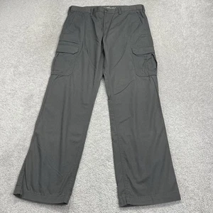 Eddie Bauer Pants Mens T 36x34 Tall Gray Cargo Ripstop Utility Pockets EUC - Picture 1 of 21