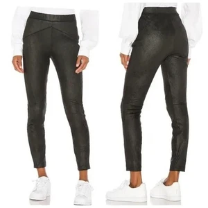Free People Black Vegan Suede Skinny Pant Leggings Size S - Picture 1 of 12