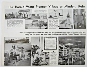 Vintage Pioneer Village Minden Nebraska Roadside Attraction Mailer Poster 1954 - Picture 1 of 11