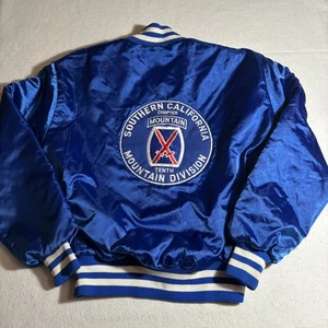 Vintage Southern California 10th Mountain Division Jacket Mens Large Satin 80s - Picture 1 of 6