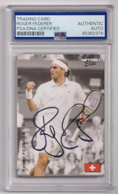 2003 NetPro Elite Tennis ROGER FEDERER Signed AUTOGRAPH Rookie Card RC PSA DNA - Image 1 of 2
