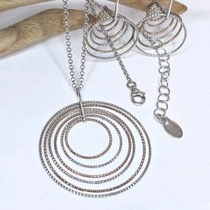 Frederic Duclos Necklace & Earring set Rose COLORED and STERLING SILVER HYPNOTIC - Picture 1 of 11