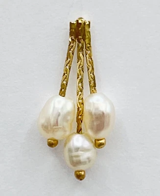 Signed JCM Jacmel Mauritius ONE SINGLE Petite 14K Gold Pearl Cluster Earring - Image 1 of 4