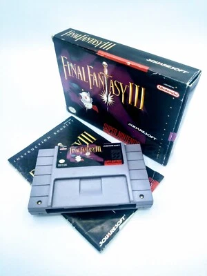 Final Fantasy III (Nintendo SNES, 1994) SNES CIB COMPLETE  Free Protector case - Image 1 of 4