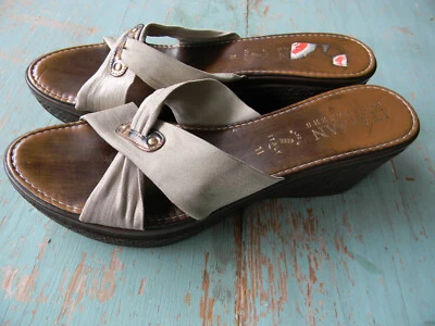 Zapateros Italianos ITALIA Sandalia de Cuña METÁLICA ENTRECRUZADA SANDALIA NEUTRA TALLA 11 Foto 1 de 4