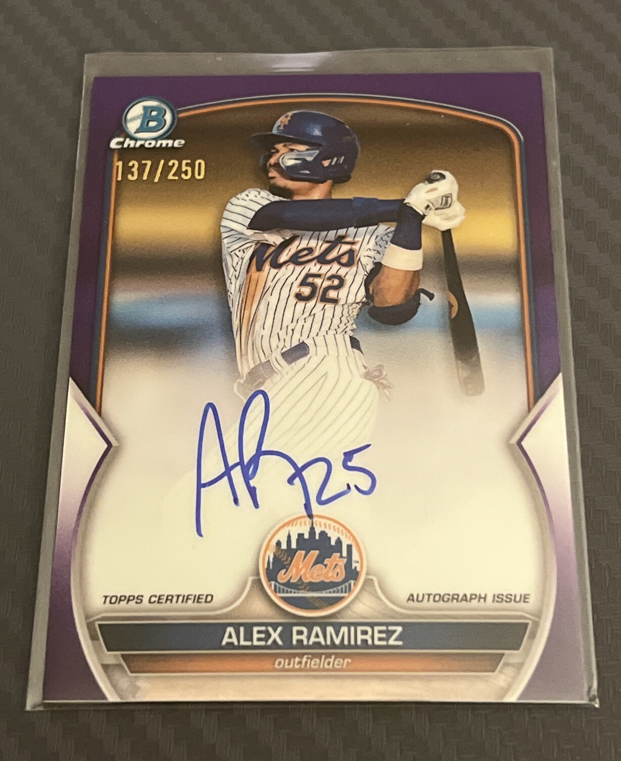 2023 Bowman Chrome Alex Ramirez Purple Refractor Rookie Auto /250 #CPA-AR