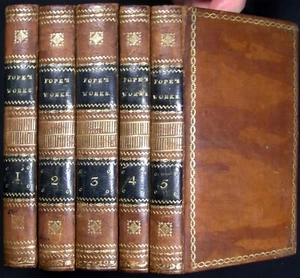 1812 ALEXANDER POPE WORKS 5 VOLS AMERICAN ED ILLUSTRATED ADAMS FAMILY PROVENANCE - Picture 1 of 7