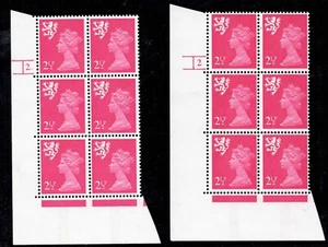 Scotland. SX31. 2 1/2p magenta. Both cylinder blocks. Scarce FCP/PVA phos 8. - Picture 1 of 1