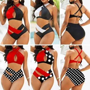 New Beach Bikini Sexy Swimwear Plus Size Bikini Swimwear Halter - Picture 1 of 20