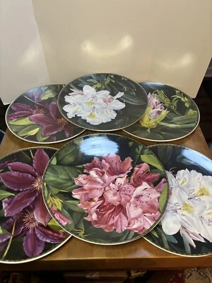 Juego de 6 platos de cena internacionales certificados Elizabeth Tipton flores tropicales Foto 1 de 4