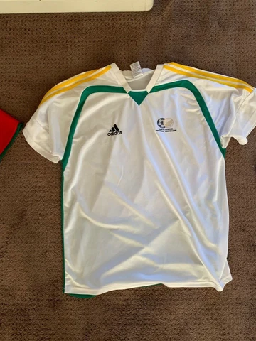 Adidas South African Football Association White &Yellow Size Small Soccer Jersey Cover