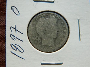 Lot 1897 O - BARBER QUARTER - JUNK 90% SILVER - RARE COIN !  TOUGH DATE !! - Picture 1 of 2