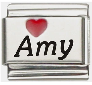 Amy Laser Name Italienisch Charm Link - Bild 1 von 7