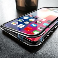 Metall Bumper iPhone 11 Pro Max Magnet Case Schutz Hülle Glas Cover Handy Tasche