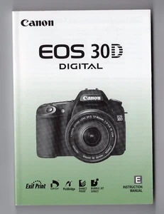 Libro de instrucciones/manual/guía del usuario para cámara digital Canon EOS 30D en inglés - Imagen 1 de 6