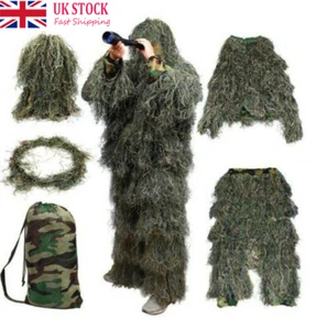 Ghillie Suit Army Camouflage Sniper Fency Dress Costume Outfit for Kids Adult - Picture 1 of 13