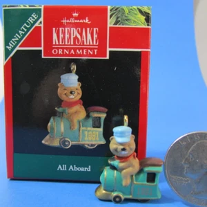Hallmark 1991 ornamento miniatura todo a bordo - Imagen 1 de 12