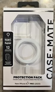 Case-Mate Tough Clear MagSafe Case + Glass Screen Protector , iPhone 15 Pro 6.1" - Photo 1 sur 3