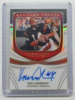 2022 Panini Immaculate Ken Anderson All-Time Greats Autograph Auto #36/49 - Image 1 of 2