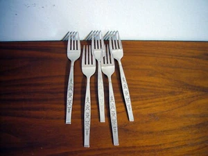 5 SPANADA STAINLESS RETRO MID CENTURY ONEIDA WM. A ROGERS PREMIER DESSERT FORK - Picture 1 of 1