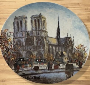 Vintage D'Arceau Limoges "La Cathedrale Notre Dame" 1980er limitierte Auflage Platte Nr FM 732 - Bild 1 von 12