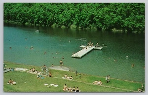 Swimming Area Montgomery Bell State Park Burns Tennessee Chrome Postcard - Picture 1 of 2