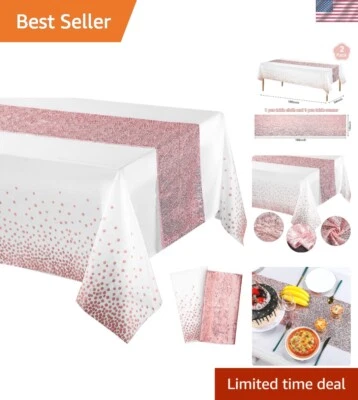 Durable PEVA Tablecloth & Sequin Dresser Scarf - Modern Design for All Occasions - Image 1 of 4