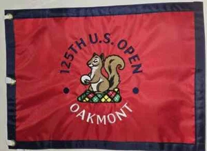 2025 New Oakmont Country Club 125th U.S. Open Embroidered Golf Flag Pin Red - Picture 1 of 4