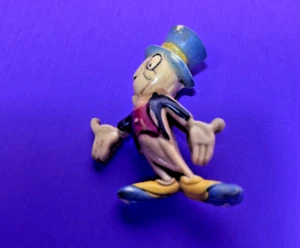 1940's Disney Pinocchio Jewelry Rare Jiminy Cricket Hand Painted Plastic PIN - Picture 1 of 7