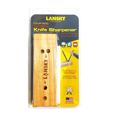 Lansky Turn Box 4 Rod Ceramic Crock Stick Knife Sharpener LCD5D - Image 1 of 4