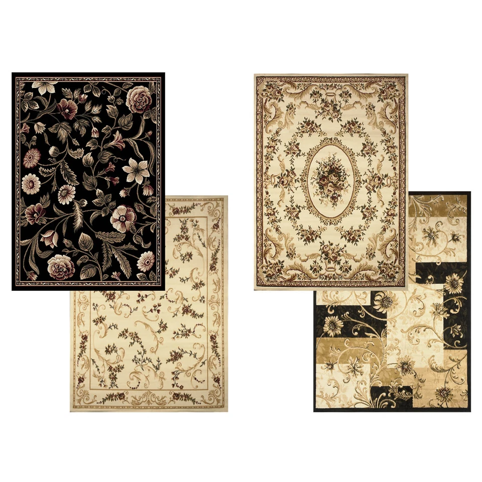 Transitional Floral Area Rug 5x7 Casual Vines Scrolls Carpet - Actual 5'2"x7'2" - Image 1 of 1