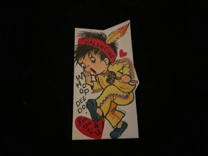 Vintage Native American Valentine Card c. 1950s - Imagen 1 de 2