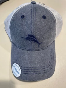 Sombrero de béisbol Tommy Bahama Tip Your Cap Margarita camionero azul marlín gris tiburón - Imagen 1 de 3