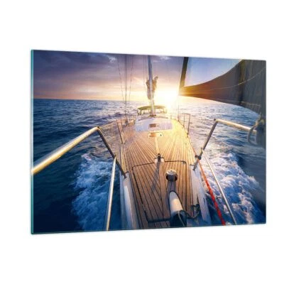 Wandbilder 120x80cm Glasbild Segelboot Meer Groß XXL Bilder Art Wanddeko - Bild 1 von 4