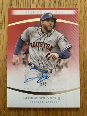 George SPRINGER🔥2017 Topps Diamond Icons Auto #AU-GS 2/5 Astros Blue Jays NM📈 - Image 1 of 2