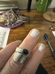 Silpada Sliver Black Onyx Wrap Ring - Picture 1 of 2