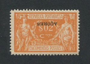 Portugal Azores Açores 1921 $02 Af#2. ERROR: INVERTED OVERPRINT, MH FVF - Picture 1 of 1