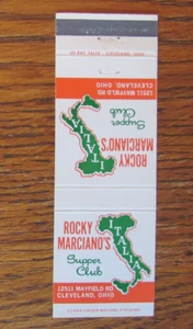 BOXING MATCHBOOK COVER: BOXER ROCKY MARCIANO CLEVELAND, OHIO 1960s MATCHCOVER A3 - Picture 1 of 2
