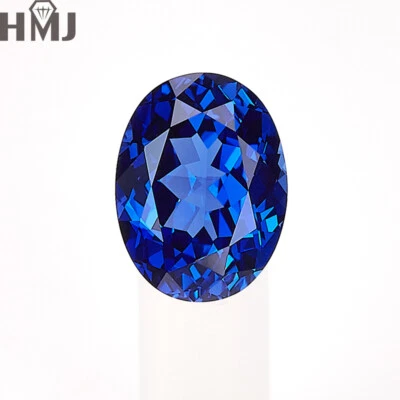 Lab Grown Sapphire Loose Gemstone for Jewelry Making Oval Shape AGL Certificate - Image 1 of 4