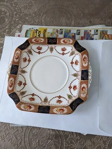 Antique Ornate Colclough 8 3/8” Square Handled Cake Plate Bone China England - Picture 1 of 3