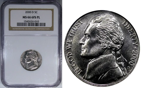 2000-D 5C NGC MS66PL JEFFERSON ~ RARE POP 4/2 PROOFLIKE! Cover