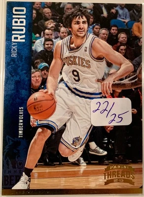 2012-13 Panini Threads Ricky Rubio Minnesota Timberwolves #88 Gold SSP /25 - Image 1 of 2
