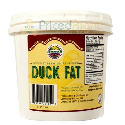 Cornhusker Kitchen Premium Renderizado Pato Grasa Sin Gluten 1.5 Libras Foto 1 de 4