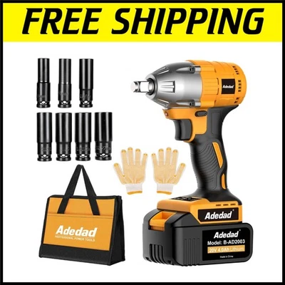 Lightweight 1/2" Cordless Impact Wrench with 4.0Ah Battery for Home & Automotive - Image 1 of 4