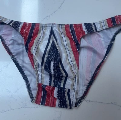 Men’ Kiniki Swim Wear Multi Stripes Vintage Rare Style Large Swimmers L - Image 1 of 3