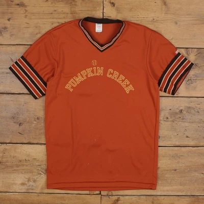 Vintage Single Stitch T Shirt Spell Out Medium 80s USA Made Bike Baseball Tee — 第 1/4 张图片