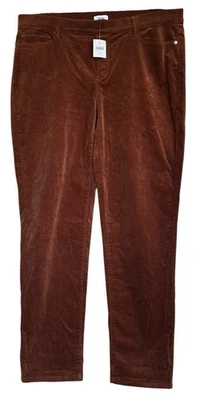 Pantalones de pana elásticos J Jill cintura elástica marrón algarroba oscuro talla XL NUEVOS CON ETIQUETAS Foto 1 de 4